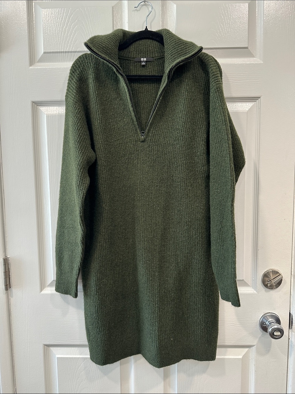 Uniqlo Olive Green Half-Zip Knit Sweater